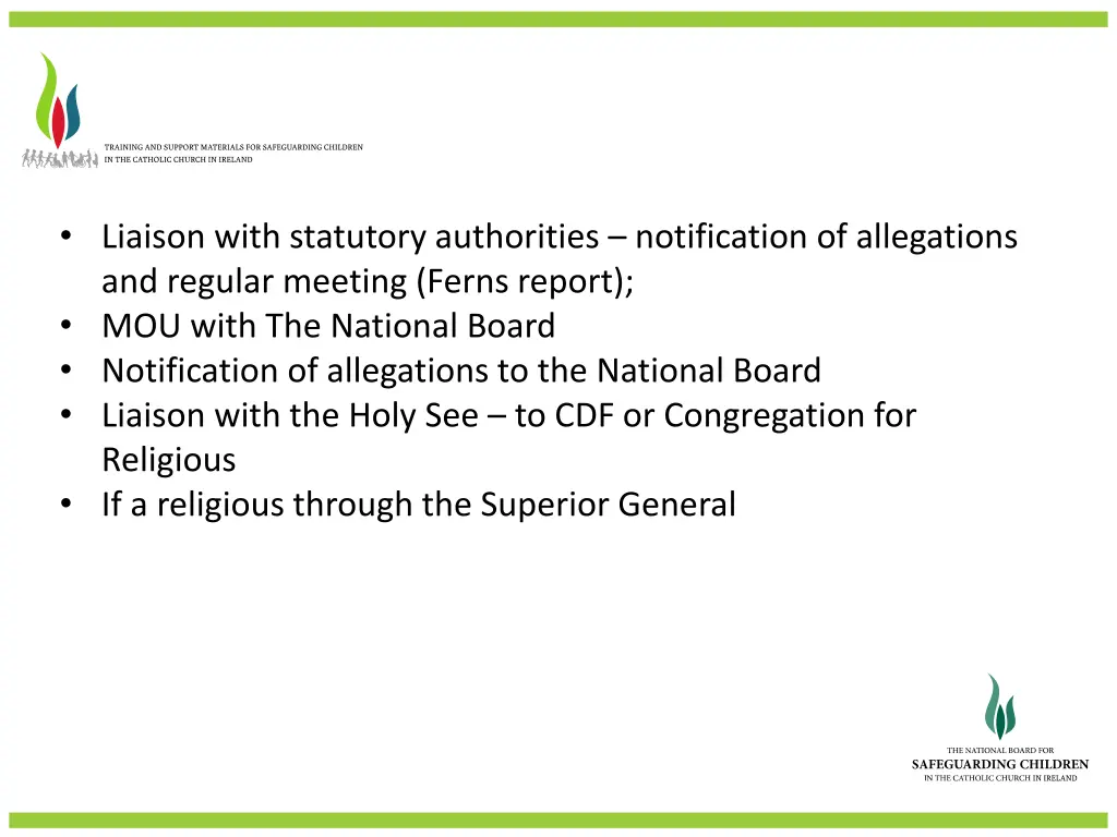 liaison with statutory authorities notification