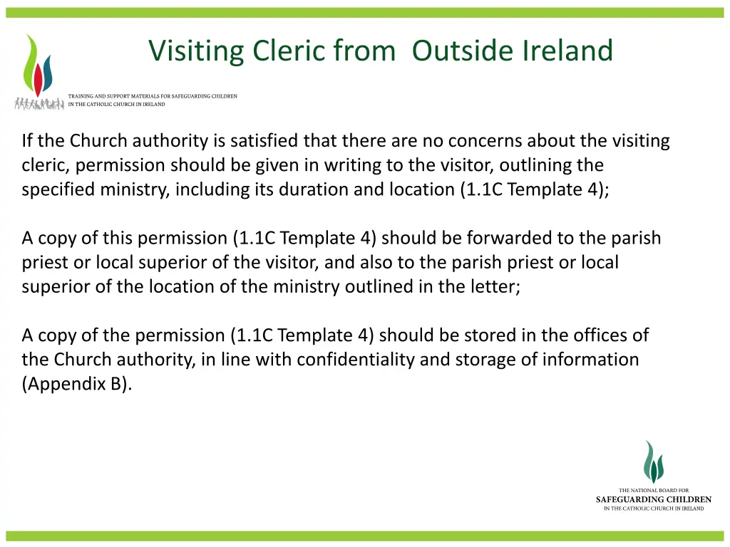 visiting cleric from outside ireland