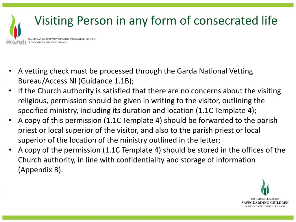 visiting person in any form of consecrated life 1