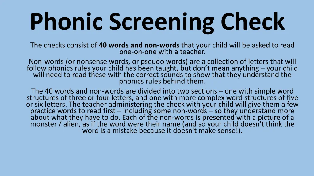 phonic screening check 1