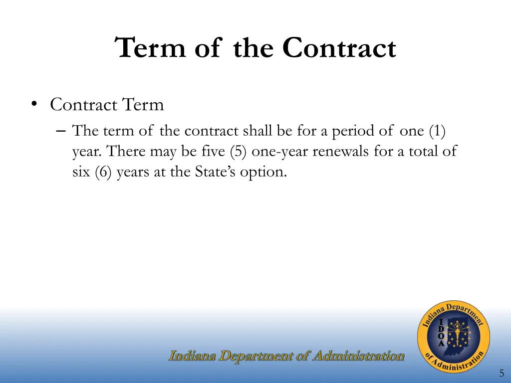 term of the contract