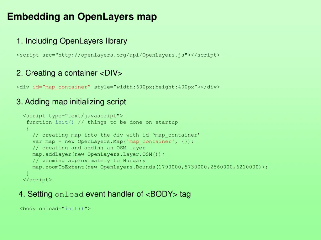 embedding an openlayers map