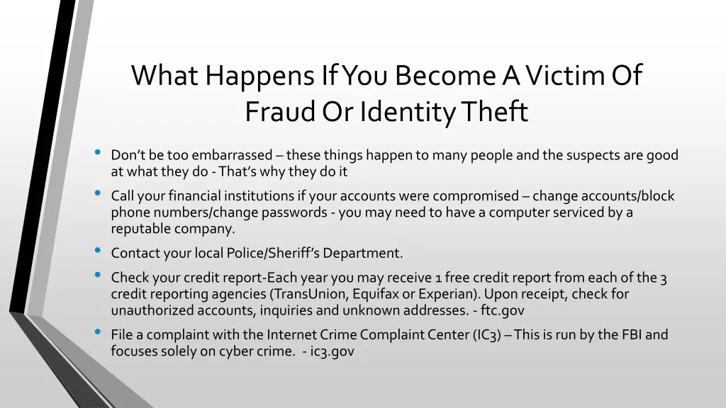 what happens if you become a victim of fraud