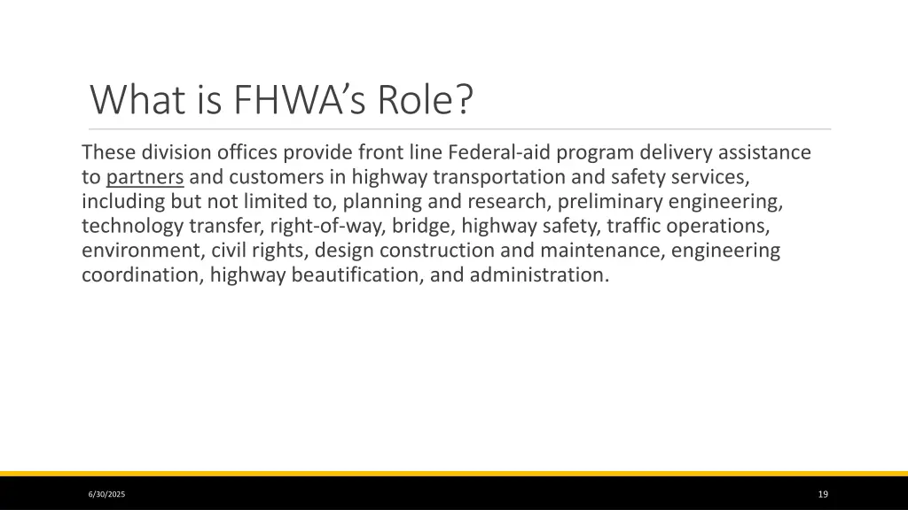 what is fhwa s role