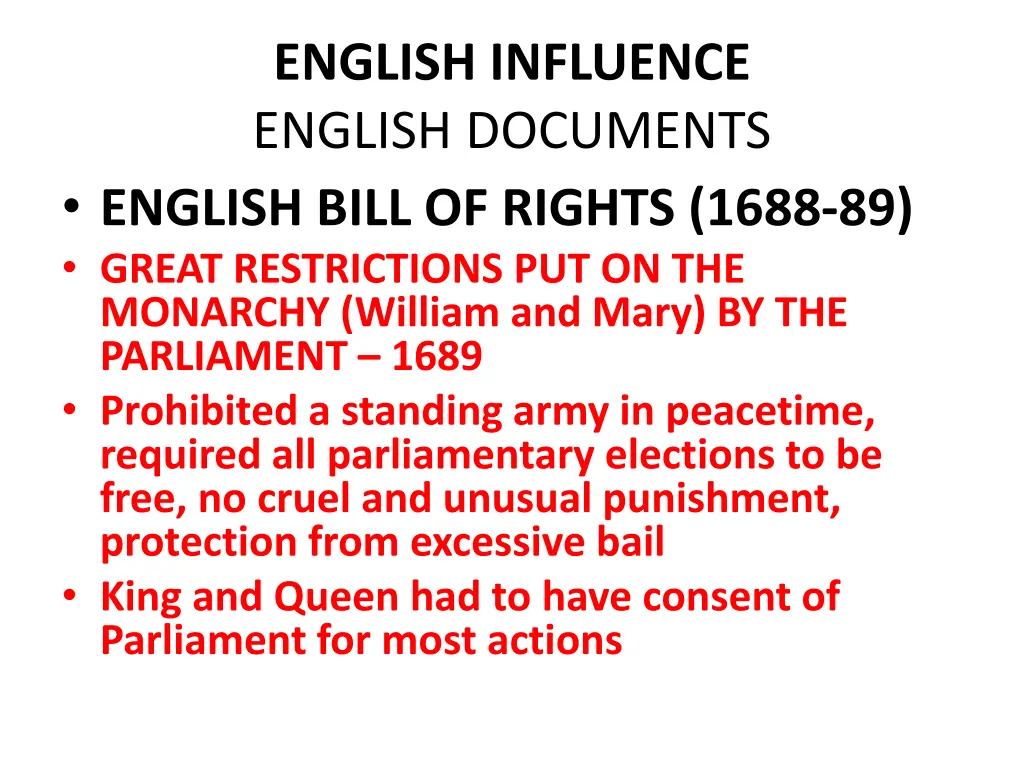 english influence english documents english bill