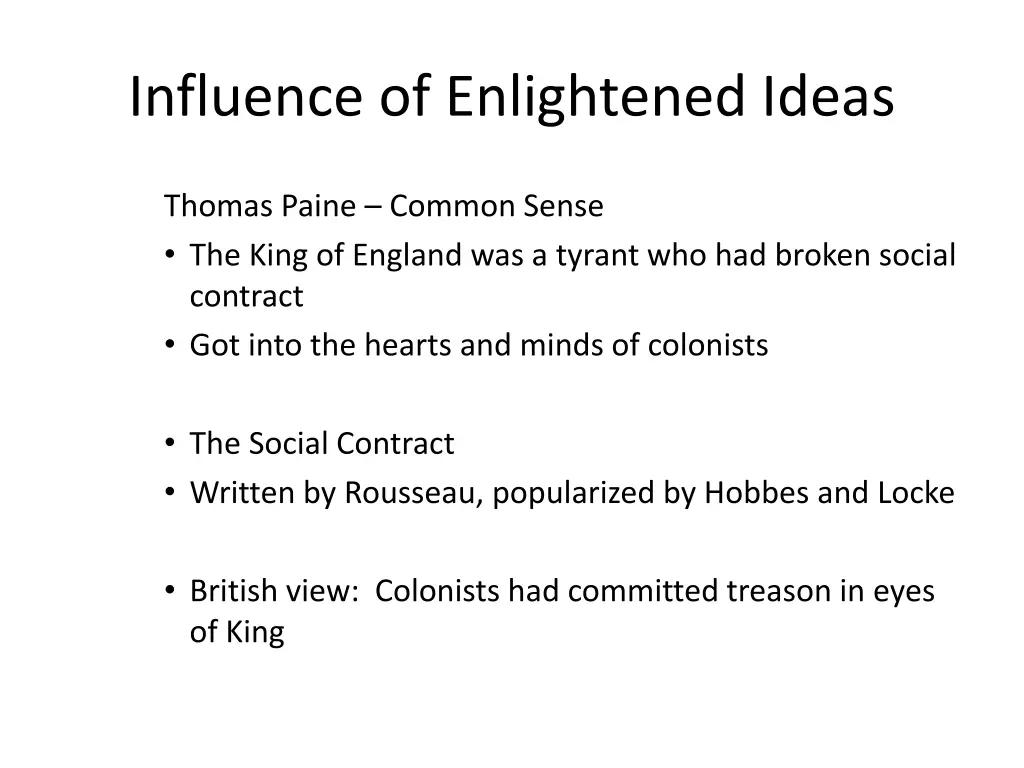 influence of enlightened ideas