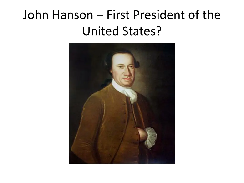 john hanson first president of the united states