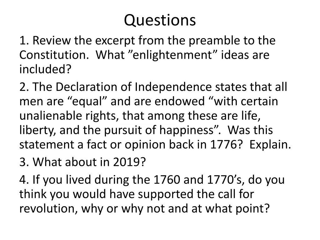 questions