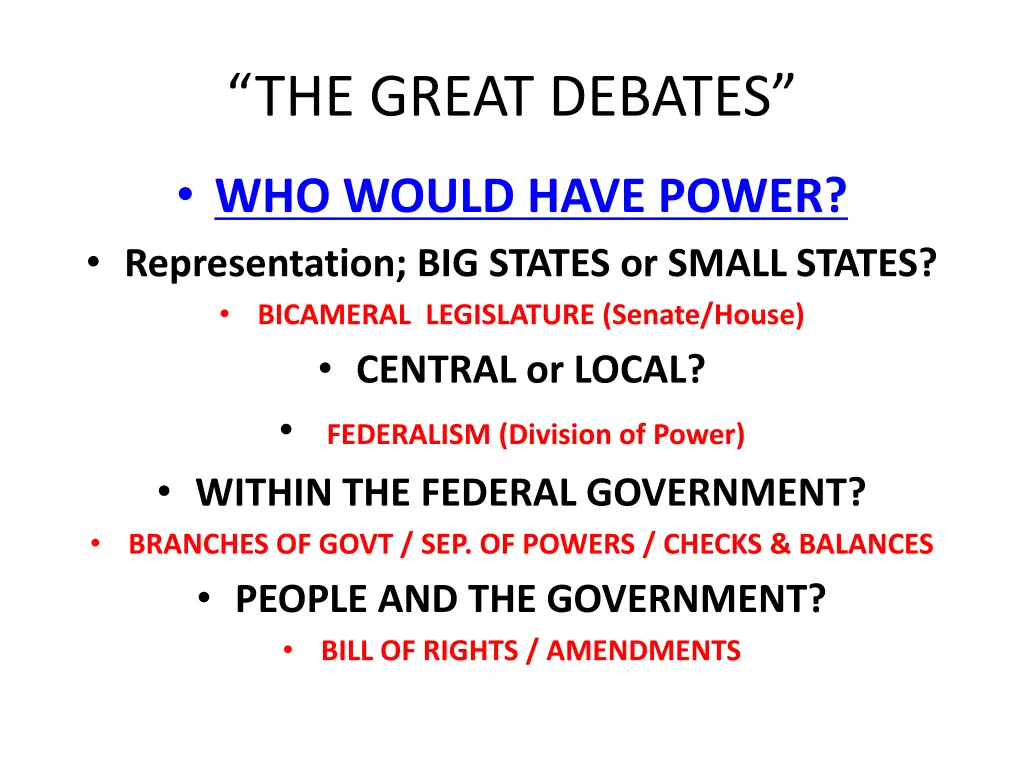 the great debates