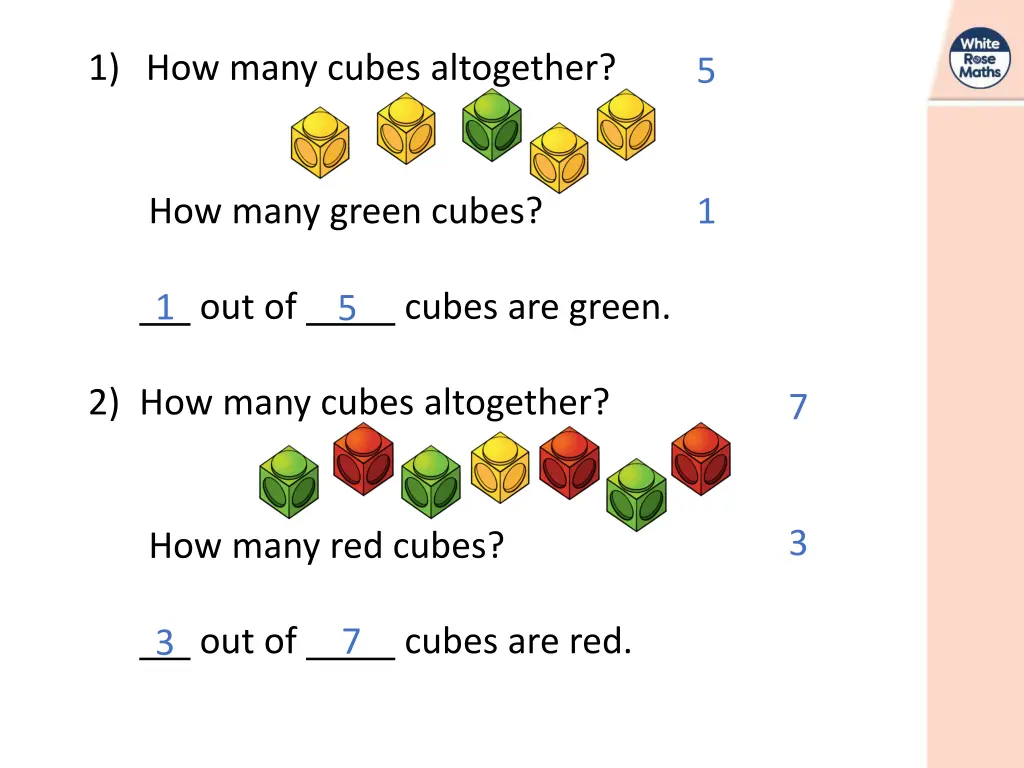 1 how many cubes altogether 1