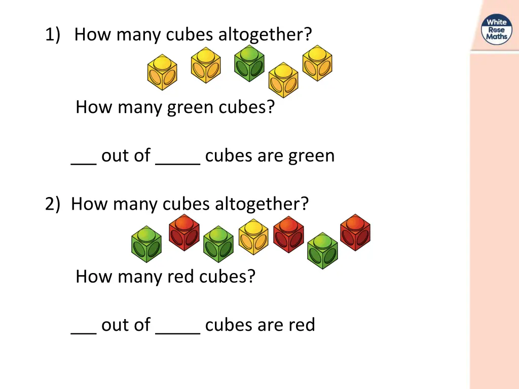 1 how many cubes altogether
