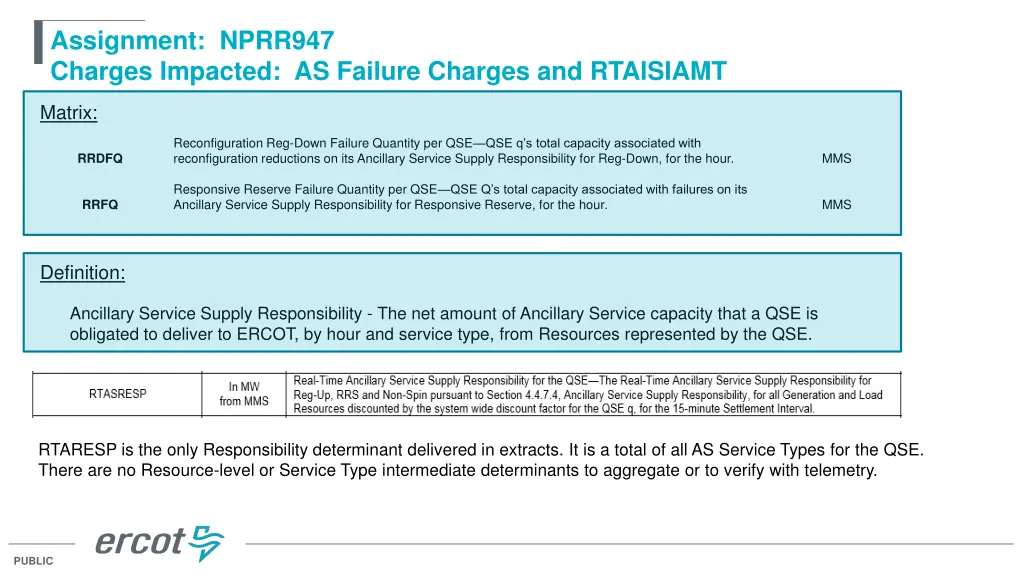 assignment nprr947 charges impacted as failure 2
