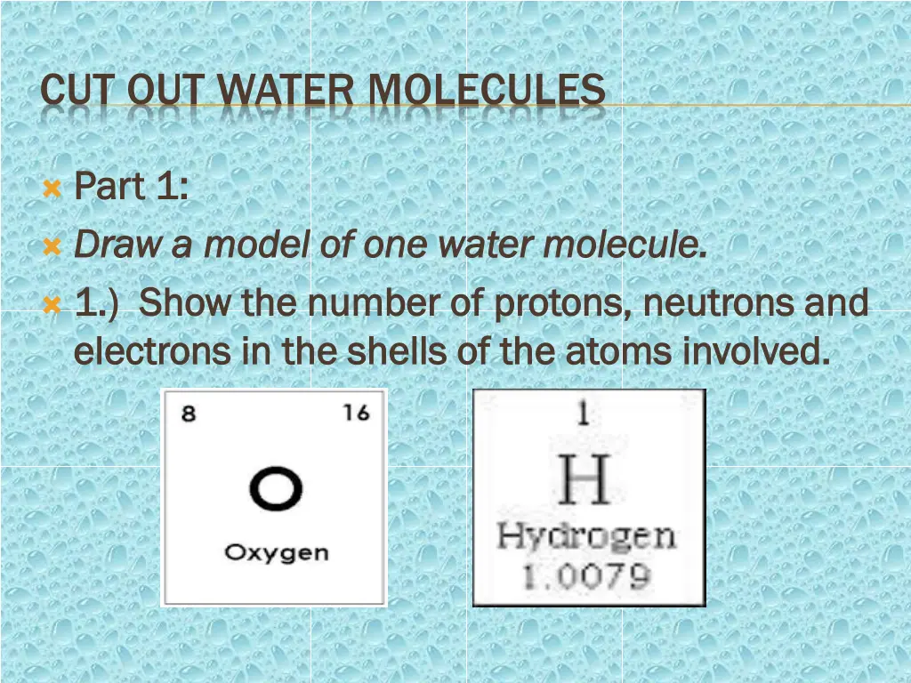 cut out water molecules