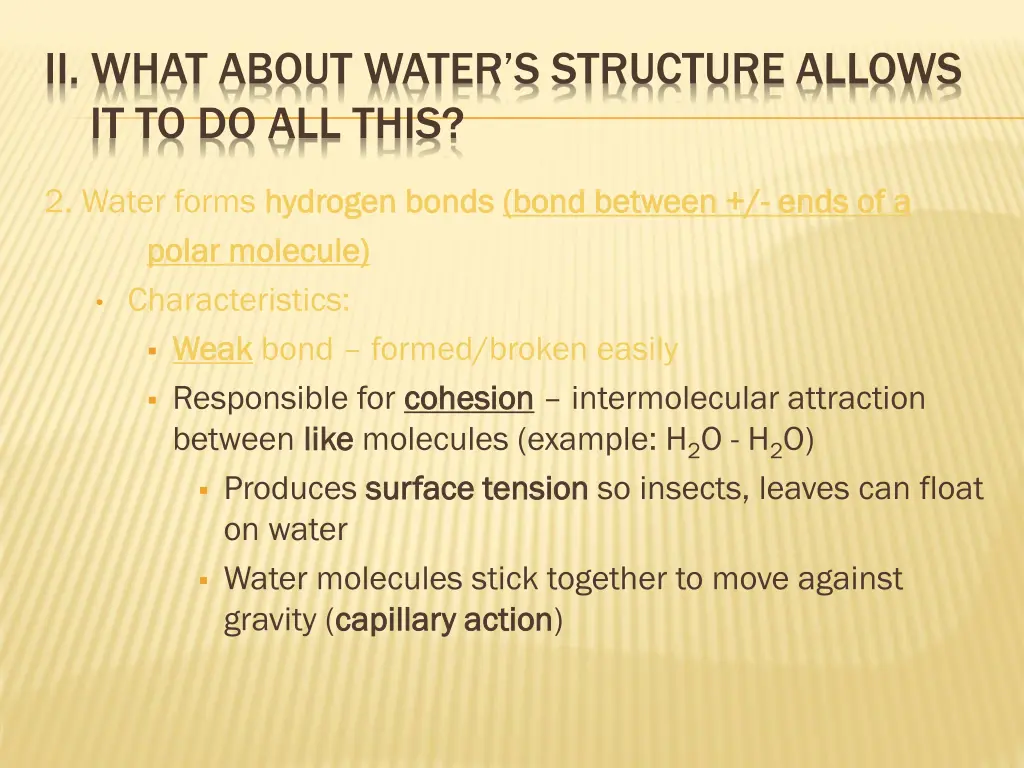 ii what about water s structure allows 3