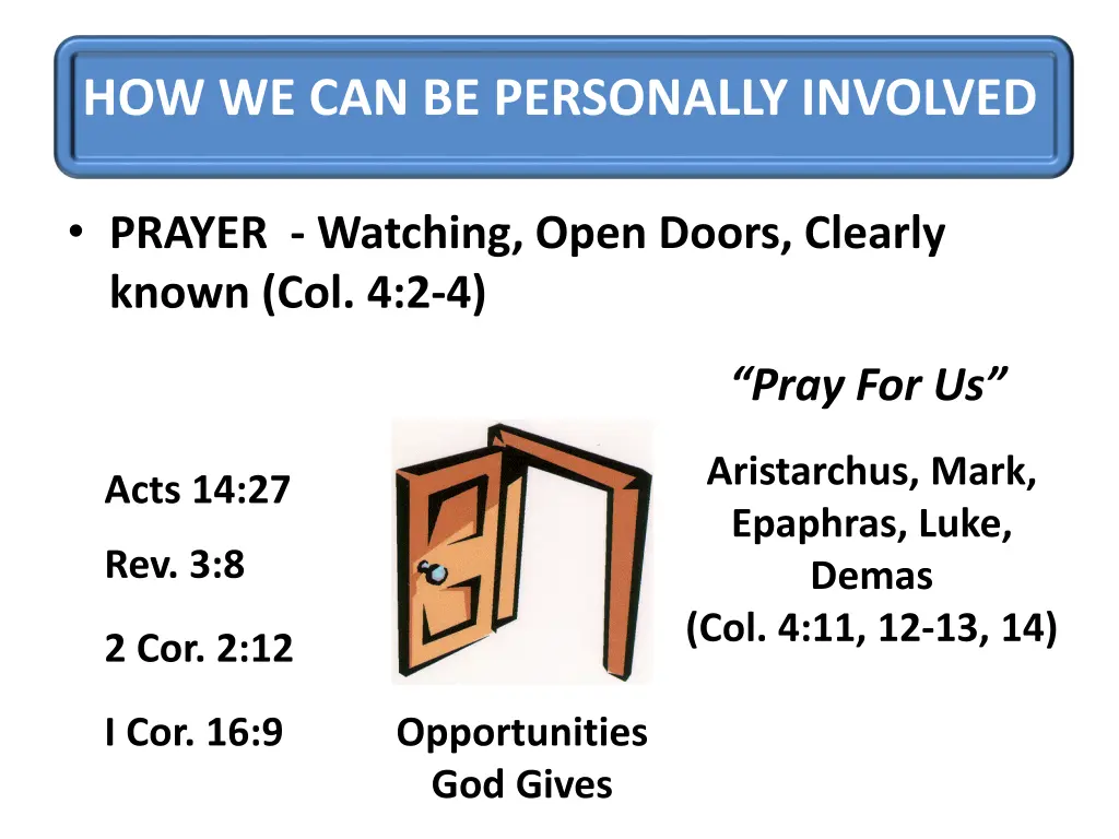 how we can be personally involved 1