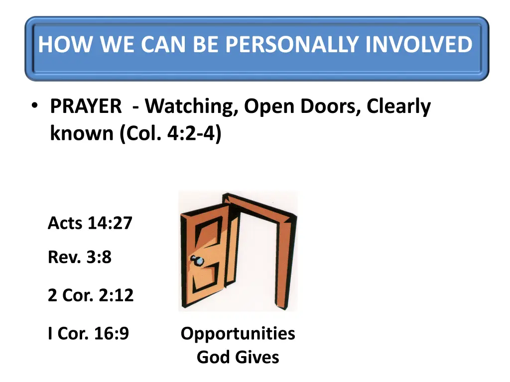how we can be personally involved