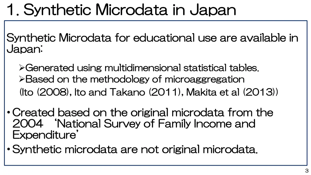 1 1 synthetic synthetic microdata