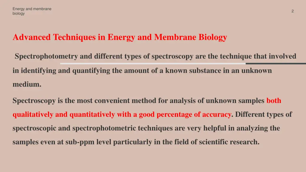 energy and membrane biology 1