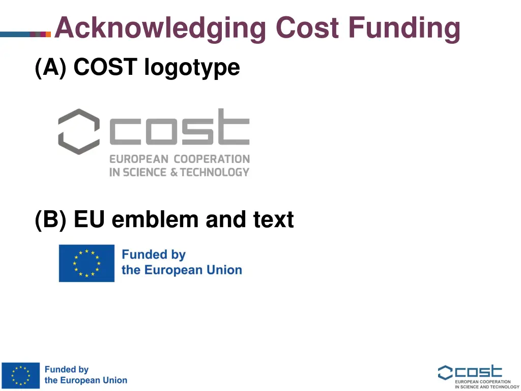acknowledging cost funding a cost logotype
