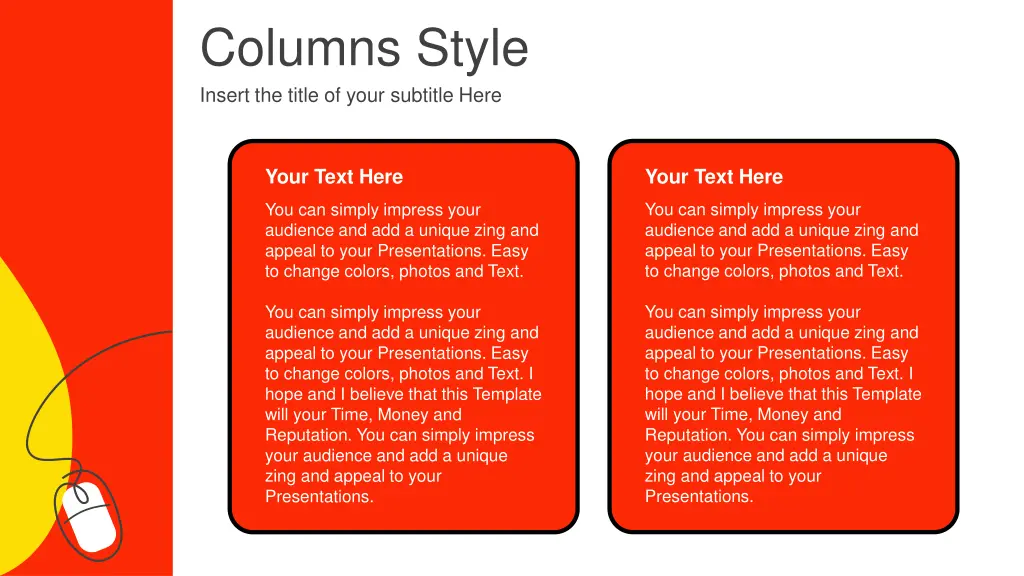 columns style insert the title of your subtitle