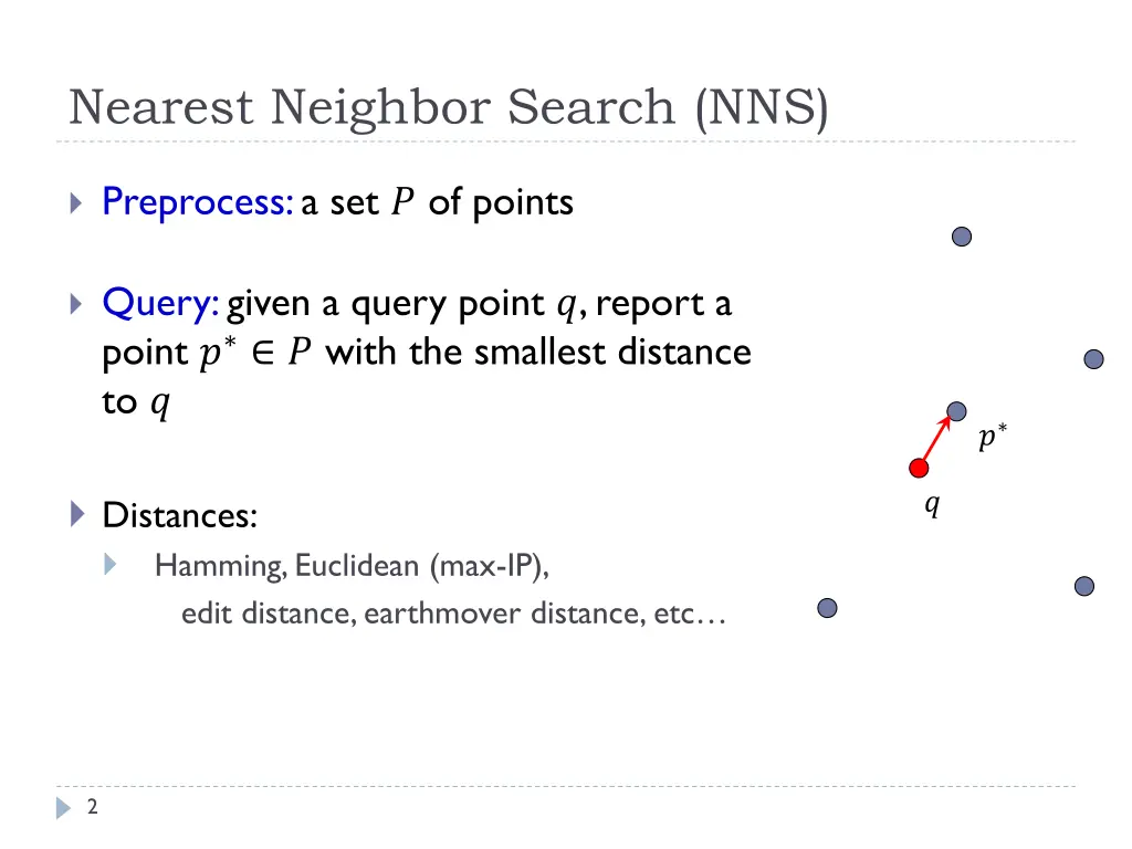 nearest neighbor search nns