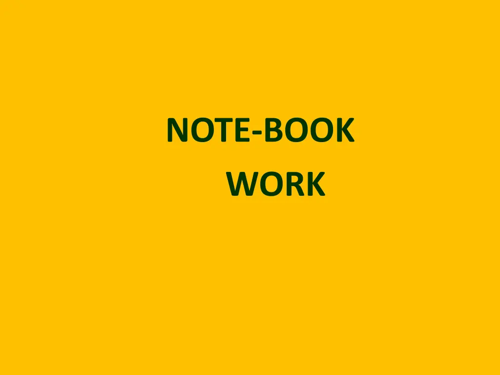 note book work