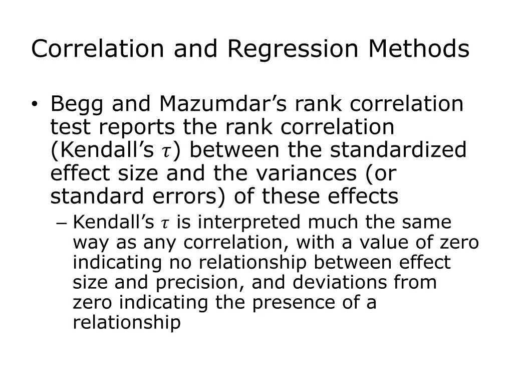 correlation and regression methods