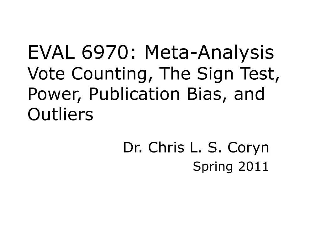 eval 6970 meta analysis vote counting the sign