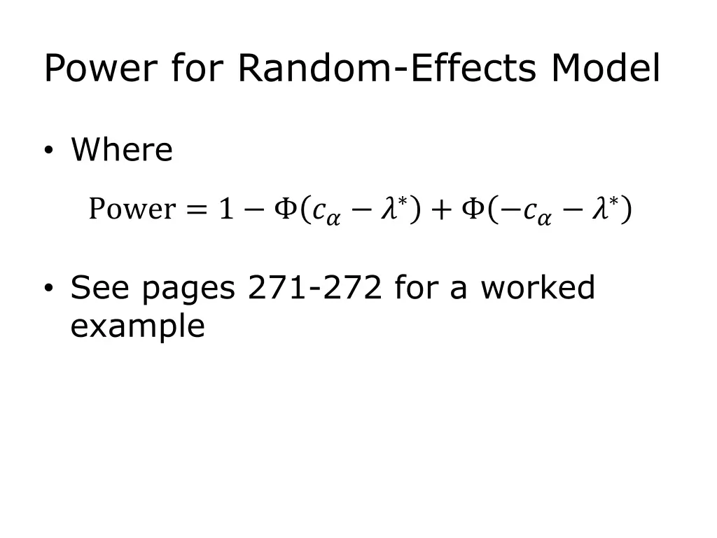 power for random effects model 2