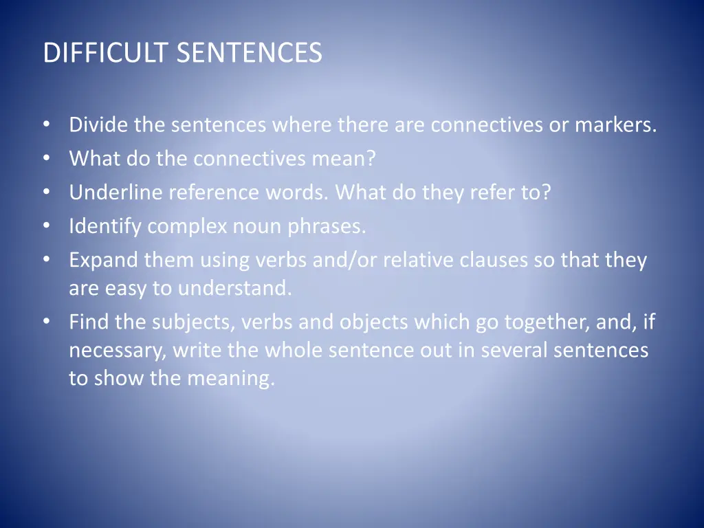 difficult sentences