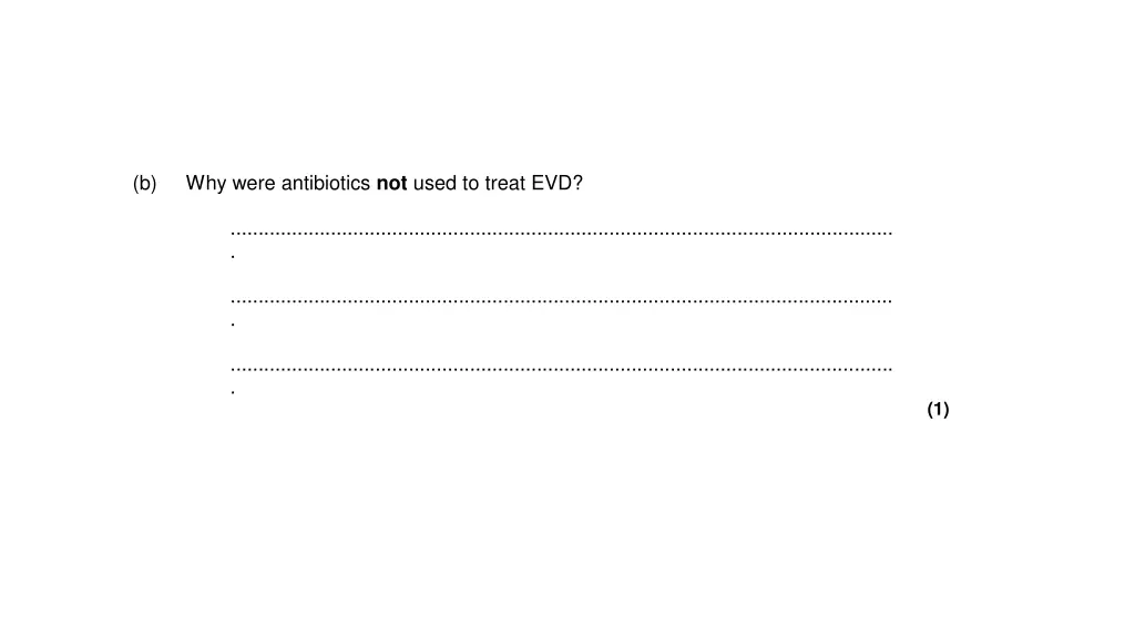 b why were antibiotics not used to treat evd