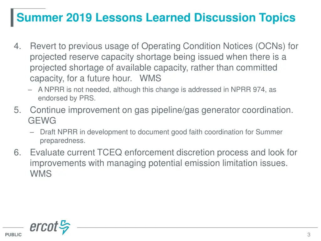 summer 2019 lessons learned discussion topics 2