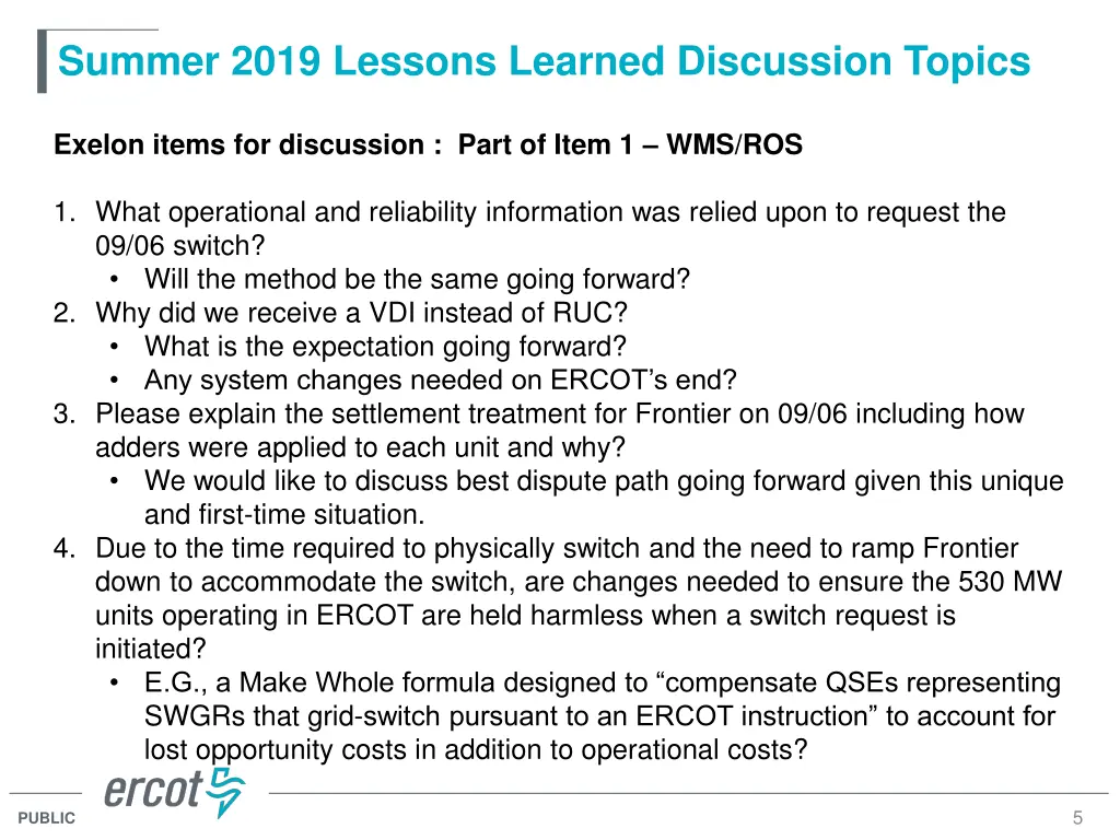 summer 2019 lessons learned discussion topics 4