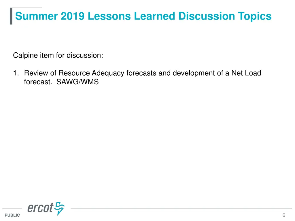 summer 2019 lessons learned discussion topics 5