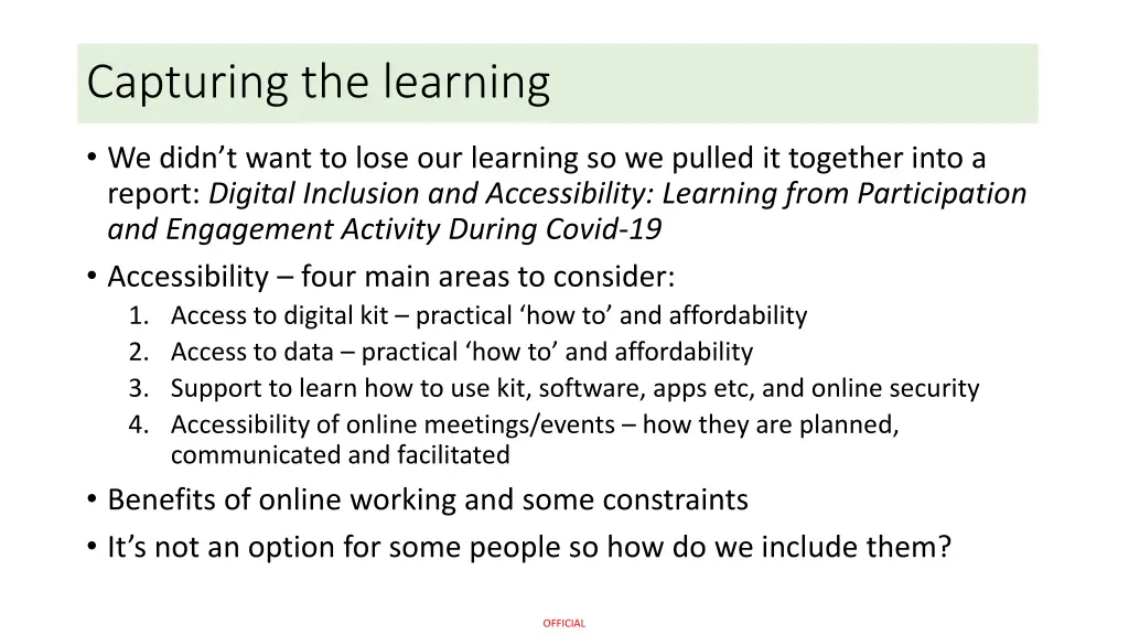 capturing the learning