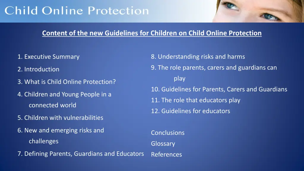 content of the new guidelines for children