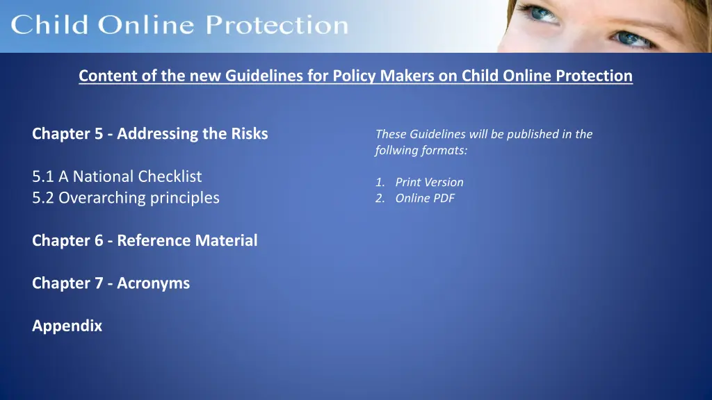 content of the new guidelines for policy makers 2
