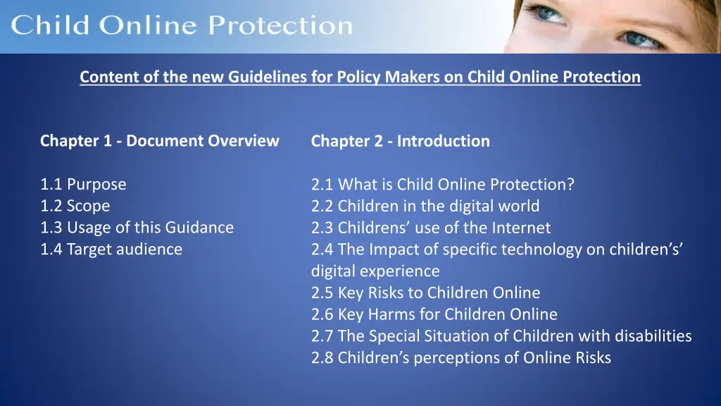 content of the new guidelines for policy makers