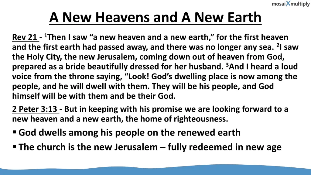a new heavens and a new earth
