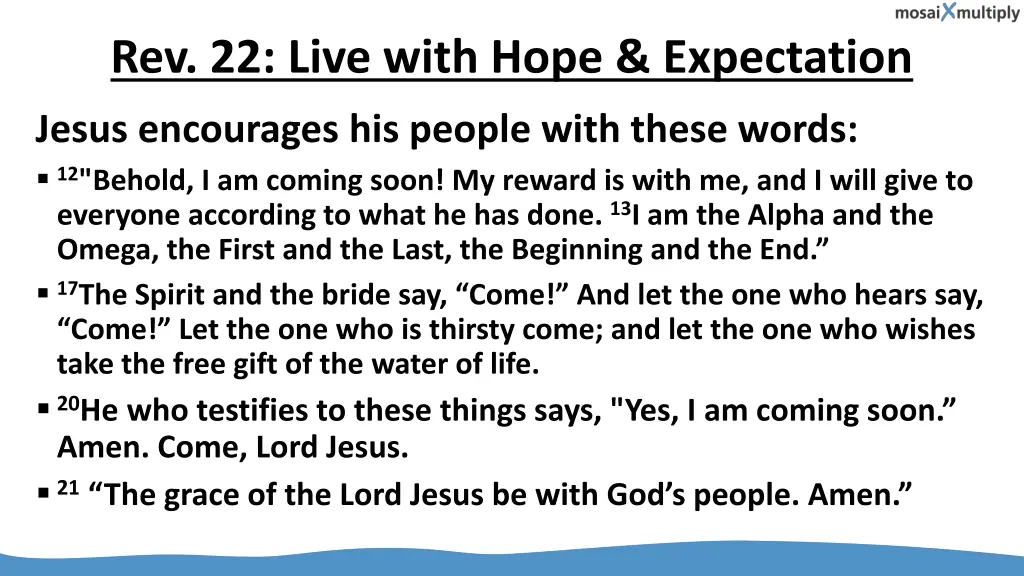 rev 22 live with hope expectation