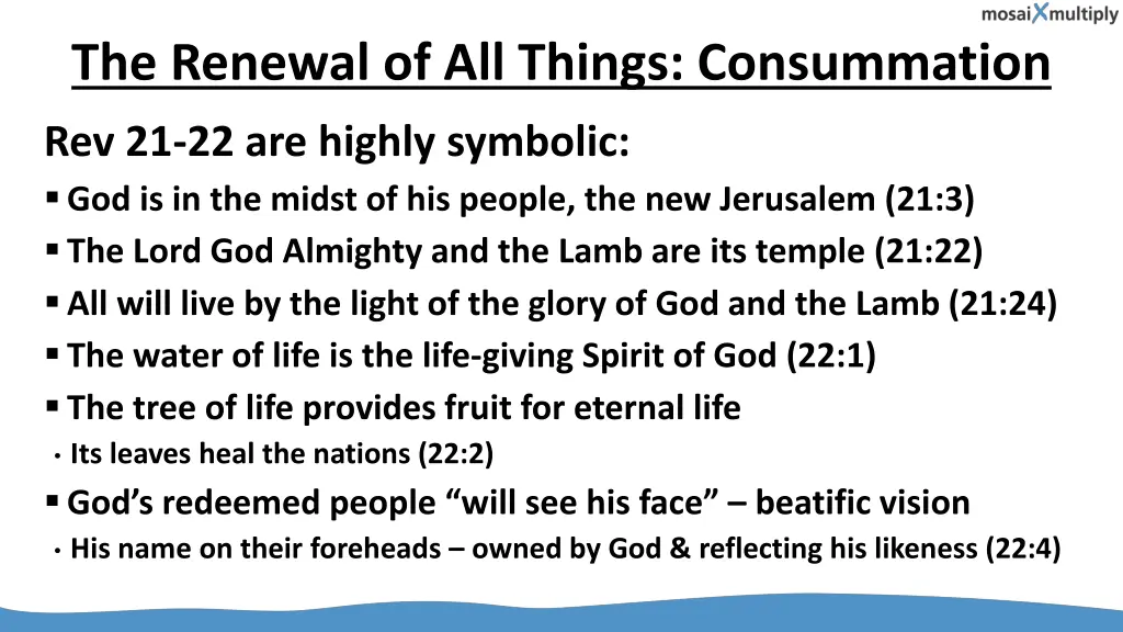 the renewal of all things consummation