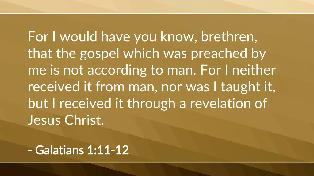 for i would have you know brethren that