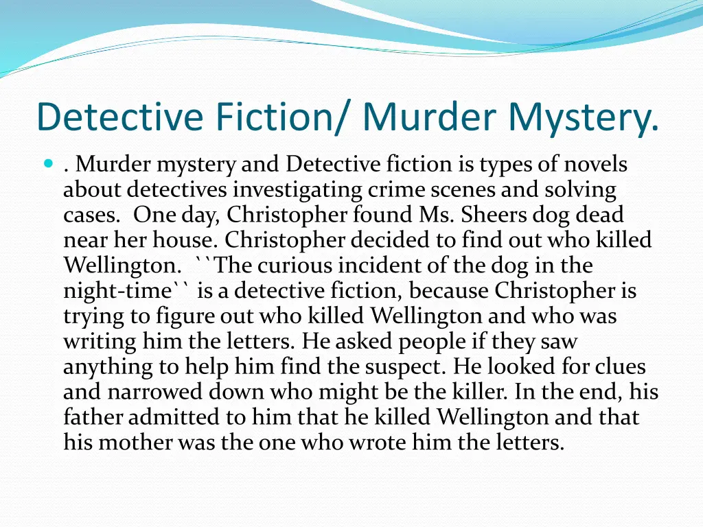 detective fiction murder mystery