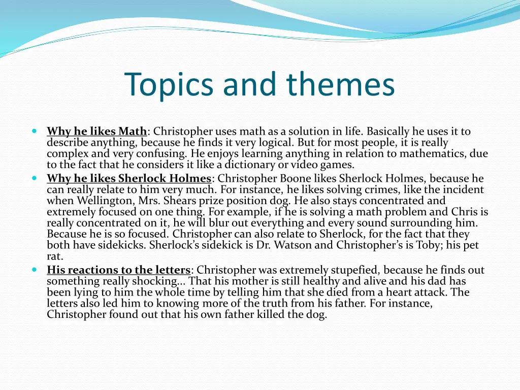 topics and themes