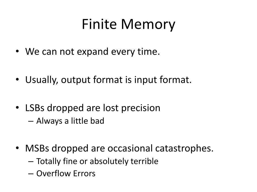 finite memory