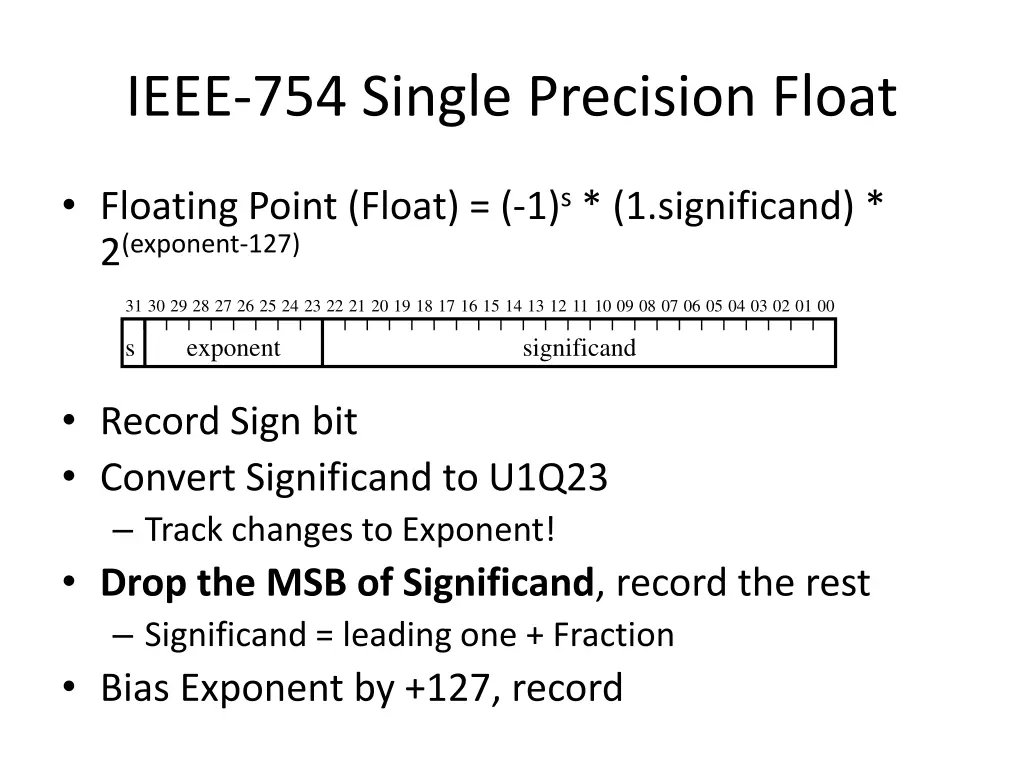 ieee 754 single precision float 1