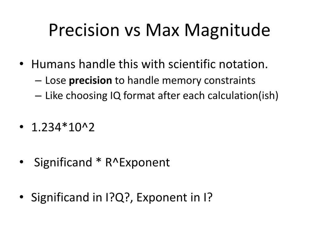 precision vs max magnitude