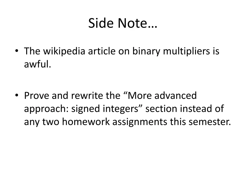 side note