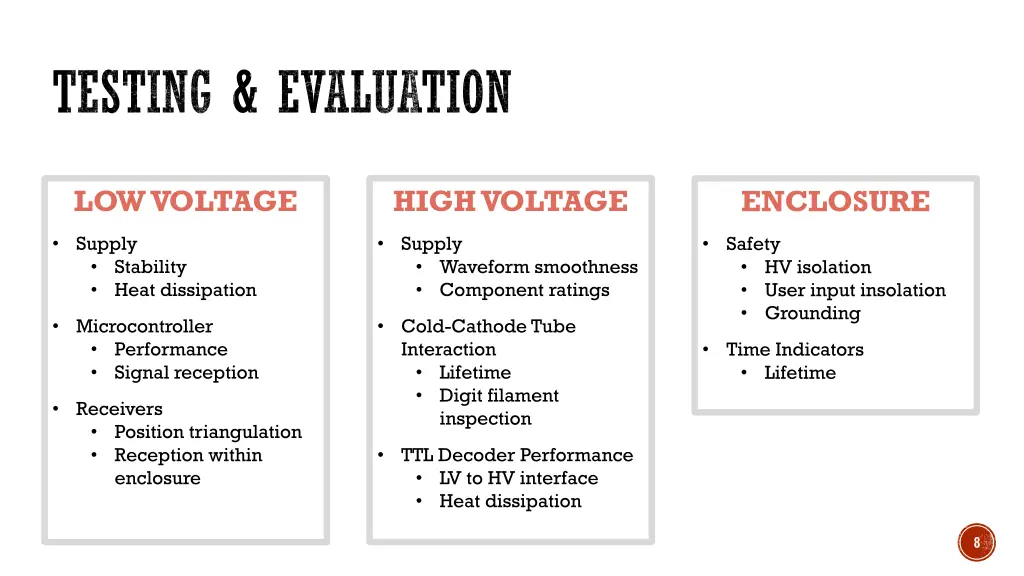 testing evaluation