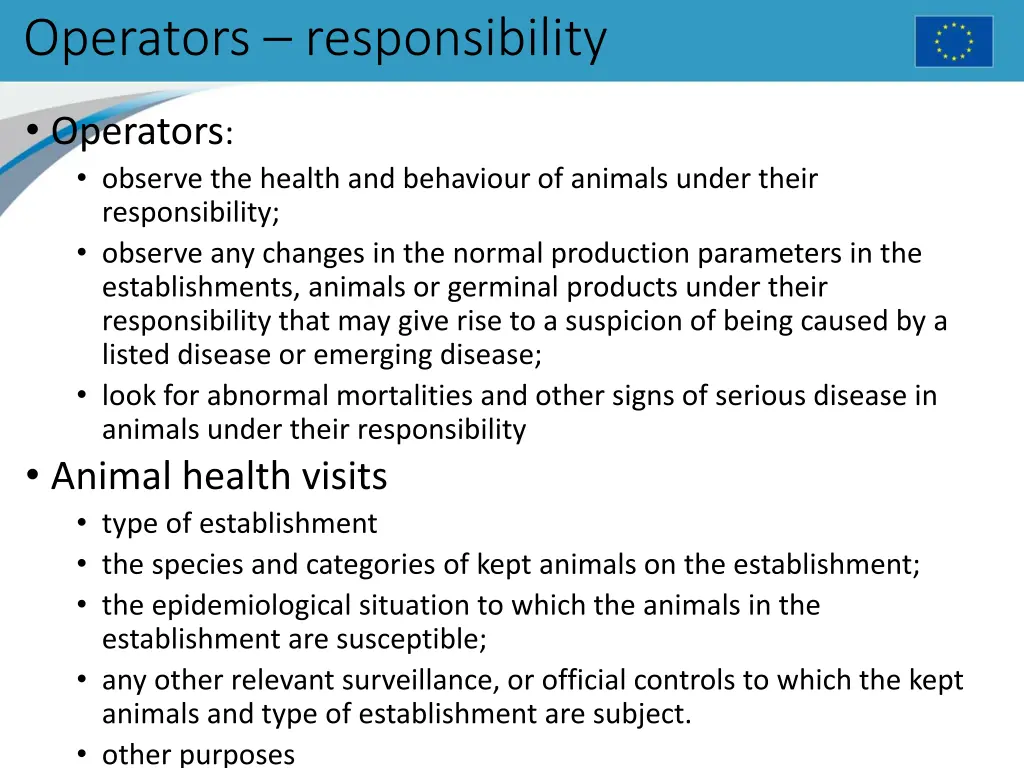 operators responsibility